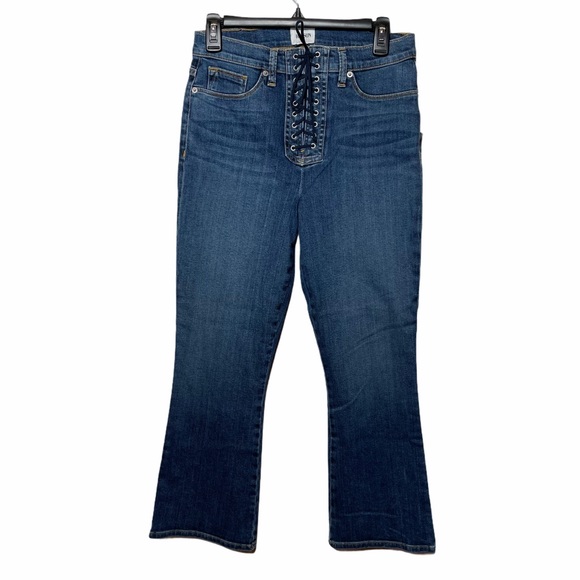 NWT HUDSON High Rise Lace Up Corset Crop Boot 32 - Picture 2 of 11